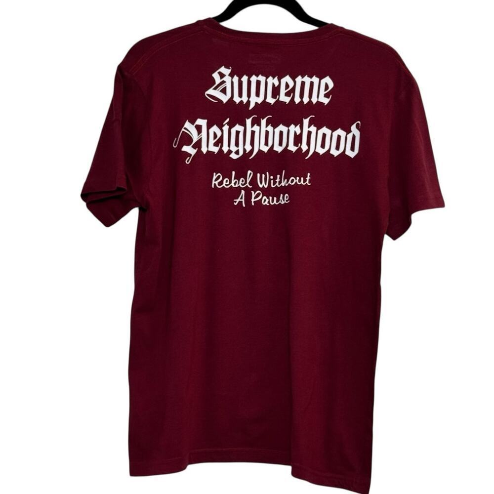 Supreme Neighborhood Skull Tee Shirt | Burgundy | Graphic Streetwear | Boys L - Picture 2 of 4